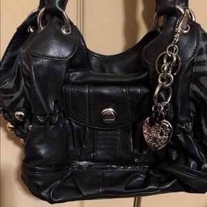 Elegant Kathy Van Zealand Black Leather Handbag